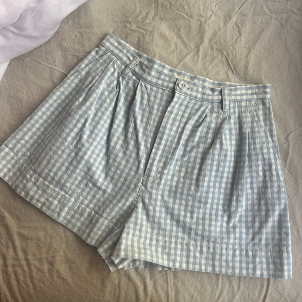 Christy Dawn High Waisted Blue Gingham Shorts